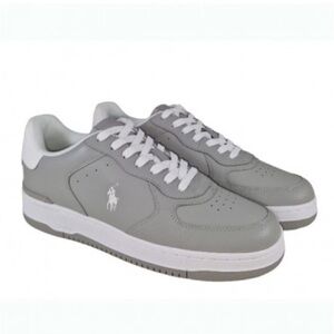 Polo Ralph Lauren Gray & White MASTERS CRT-SNEAKERS-LOW TOP LACE SIZE: 11